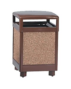 United Receptacle 30% Recycled Hinged Top Litter Receptacle, 38 Gallons, 40in x 26in x 26in, Brown