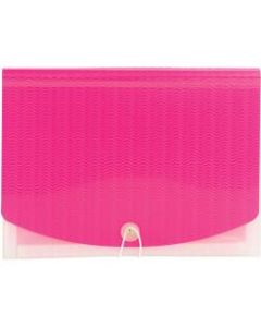 Smead Letter Expanding File - 8 1/2in x 11in - 12 Pocket(s) - 12 Divider(s) - Polypropylene - Multi-colored, Pink, Clear - 1 Each