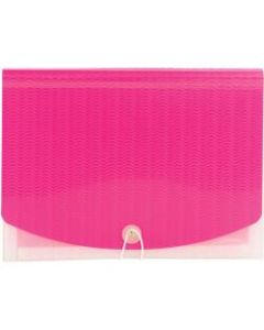 Smead Letter Expanding File - 8 1/2in x 11in - 12 Pocket(s) - 12 Divider(s) - Polypropylene - Multi-colored, Pink, Clear - 1 Each