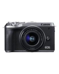 Canon EOS M6 Mark II - Digital camera - mirrorless - 32.5 MP - APS-C - 4K / 30 fps - 3x optical zoom EF-M 15-45mm IS STM lens - Wi-Fi, Bluetooth - silver