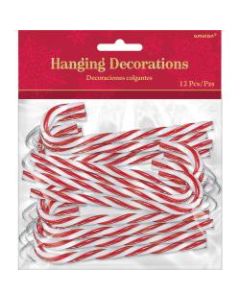 Amscan Christmas Candy Cane Hanging Decorations, 6-1/2in, Pack Of 48 Decorations