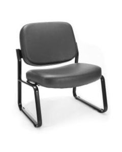 OFM Big And Tall Anti-Bacterial Guest Reception Chair, Charcoal/Black