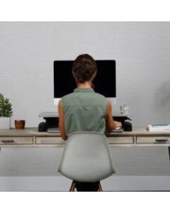 Ergotron WorkFit-Z Mini Sit-Stand Desktop - Wood Grain Rectangle, Dove Gray Top