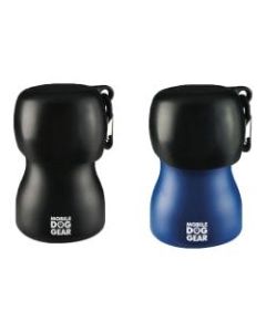 Overland Mobile Dog Gear 9.5 Oz Stainless Steel Water Bottles, Black/Blue, Pack Of 2 Bottles