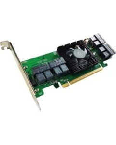 HighPoint SSD7180 - Storage controller (RAID) - 2.5in - 8 Channel - U.2 NVMe low profile - 8 GBps - RAID 0, 1, 10, JBOD - PCIe 3.0 x16