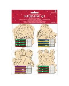 Amscan Christmas Ornament Decorating Kits, 12 Ornaments Per Pack, Case Of 2 Packs