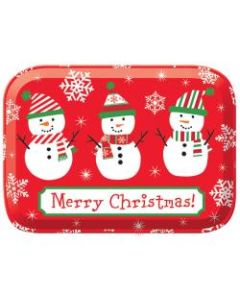 Amscan Christmas Rectangular Plastic Boxes, 2-7/8inH x 8-5/8inW x 6-1/8inD, Snowman, Pack Of 7 Boxes