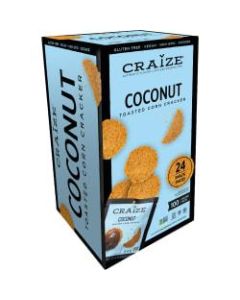 Craize Coconut Toasted Corn Crackers, 0.77 Oz, Pack Of 24 Bags