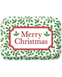 Amscan Christmas Rectangular Plastic Boxes, 2-7/8inH x 8-5/8inW x 6-1/8inD, Holly, Pack Of 7 Boxes