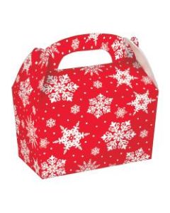 Amscan Christmas Snowflake Gable Boxes, 3-3/4in x 6in x 6-1/4in, Red, 5 Boxes Per Pack, Case Of 4 Packs