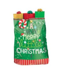 Amscan Christmas Very Merry Plastic Gift Sacks, 56inH x 44inW x 30inD, Multicolor, Set Of 2 Gift Sacks