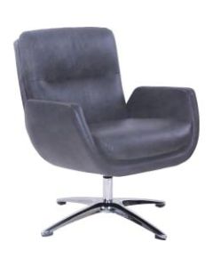 Lorell Distressed Soft Touch Lounge Chair, Black