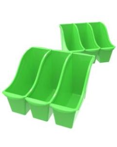 Storex Book Bins, Medium Size, Green, Pack Of 6