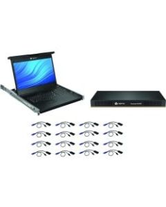 Vertiv Avocent LRA Rack Console 18.5in LCD Widescreen,16-Port, Keyboard with Touchpad - 16 Computer(s) - 18.5in LED - UXGA - 1600 x 1200 - 16:9PS/2 PortUSBVGA - Keyboard - TouchPad - 1U High - PC