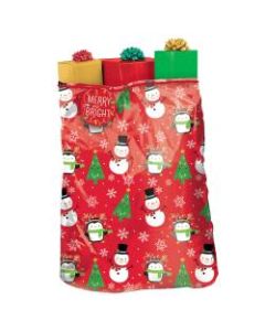 Amscan Christmas Snow Friends Plastic Gift Sacks, 56inH x 44inW x 30inD, Multicolor, Set Of 2 Gift Sacks