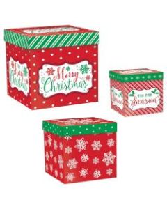 Amscan Christmas Modern Pop-Up Gift Boxes, Assorted Sizes, Pack Of 9 Boxes