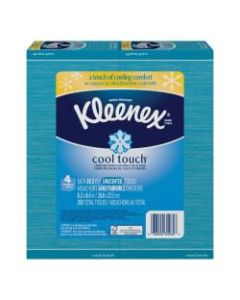 Kleenex Cool Touch Facial Tissues, Blue, 60 Tissues Per Box, Pack Of 4 Boxes