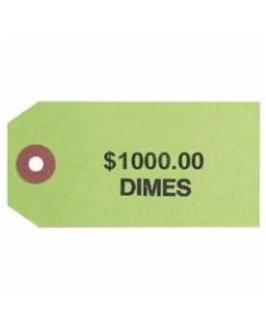 Control Group #3 Coin Bag Tags, 560088, 1-7/8in x 3-3/4in, Green, Pack Of 1000