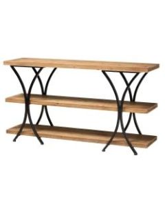 Baxton Studio Modern Rustic And Industrial Console Table With 3 Shelves, 31-1/2inH x 59-13/16inW x 16-1/16inD, Natural Brown/Black
