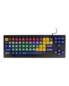 Ablenet Kinderboard Large Key Keyboard Wired color-coded Keys - Cable Connectivity - USB 2.0 Interface - QWERTY Layout - Computer - Windows, Android, Mac OS - Black, Yellow