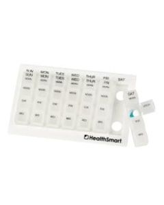 HealthSmart Weekly Pill Organizer, 9inH x 5inW x 1inD, Clear