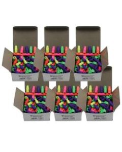 Charles Leonard Economy Wedge-Shaped Eraser Caps, Assorted Colors, 144 Erasers Per Box, Pack Of 6 Boxes