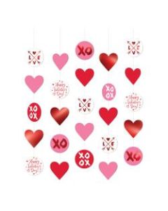 Amscan Valentines Day Hanging Circle Decorations, 60in x 8in, Multicolor, Pack Of 10 Decorations