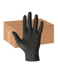 ProGuard Disposable Nitrile General Purpose Gloves - Medium Size - Nitrile - Black - Ambidextrous, Disposable, Powder-free, Beaded Cuff - For Cleaning, General Purpose, Material Handling, Chemical - 1000 / Carton