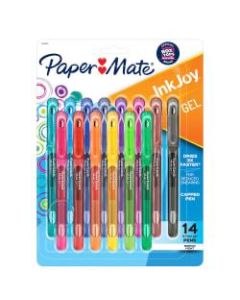 Paper Mate Inkjoy Gel 600ST Stick Pens, Medium Point, 0.7 mm, Assorted Ink Colors, Pack Of 14