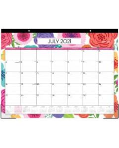 Blue Sky Monthly Desk Pad, 17in x 22in, Mahalo, July 2021 To June 2022, 100157