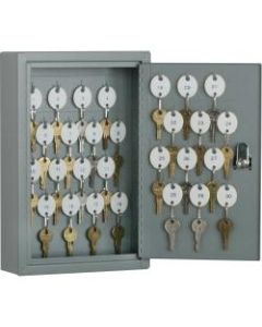 SKILCRAFT Key Cabinet - 12.3in x 8in x 2.6in - Hinged Door(s) - Cylinder Lock, Scratch Resistant, Corrosion Resistant - Gray - Baked Enamel - Steel - Recycled