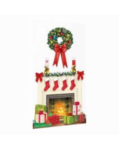 Amscan Christmas Holiday Hearth Scene Setters, 65in x 33-1/2in, Multicolor, Pack Of 7 Scene Setters
