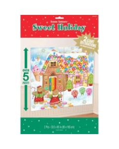 Amscan Christmas Sweet Holiday Scene Setter Add-On Decorations, 65in x 33-1/2in, Multicolor, 2 Add-On Decorations Per Pack, Case Of 4 Packs