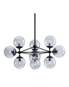 Zuo Modern Belfast Ceiling Lamp, 16 1/2inW, Clear/Black