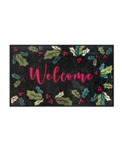 M + A Matting Message Mat, 35in x 59in, Welcome Holly Green