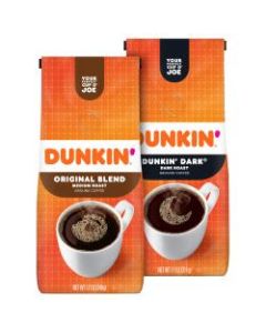Dunkin Donuts Ground Original 12 Oz And Dunkin Dark 11 Oz Coffee Bundle
