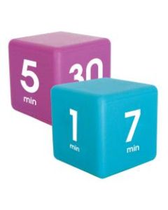 Datexx Time Cube Preset Timers, Blue/Purple, Pre-K - College, Pack Of 2
