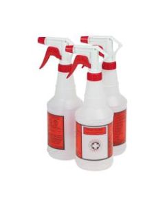 Unisan Plastic Sprayer Bottles, 24 Oz, Translucent White, Pack Of 3