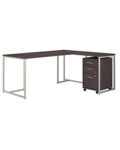 kathy ireland Office by Bush Business Furniture Method 72inW L-Shaped Desk With 30inW Return And Mobile File Cabinet, Storm Gray, Standard Delivery