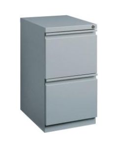 Lorell 19-7/8inD Vertical 2-Drawer Mobile Pedestal File Cabinet, Metal, Platinum