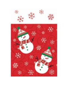 Amscan Christmas Very Merry Plastic Table Covers, 54in x 96in, Red, 1 Cover Per Pack, Case Of 4 Packs