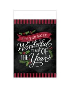 Amscan Christmas Most Wonderful Time Plastic Table Covers, 54in x 102in, Black, 1 Cover Per Pack, Case Of 3 Packs