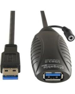 Plugable 10 Meter (32 Foot) USB 3.0 Active Extension Cable - with AC Power Adapter and Back-Voltage Protection