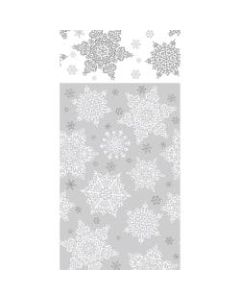 Amscan Christmas Shining Season Plastic Table Covers, 54in x 84in, Silver, 3 Covers Per Pack, Case Of 2 Packs