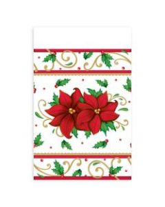 Amscan Christmas Winter Botanical Plastic Table Covers, 54in x 84in, Multicolor, 3 Covers Per Pack, Case Of 2 Packs