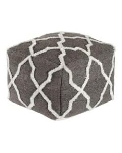 Anji Mountain Diamond Joe Pouf Ottoman, Gray/Ivory