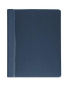 Business Source Letter Report Cover - 8 1/2in x 11in - 100 Sheet Capacity - 3 x Prong Fastener(s) - Clear, Dark Blue - 25 / Box