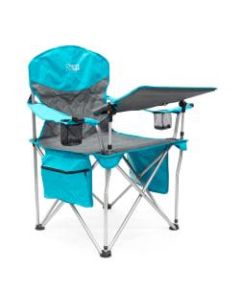 Creative Outdoor Folding iChair With Wine Holder, Gray/Teal