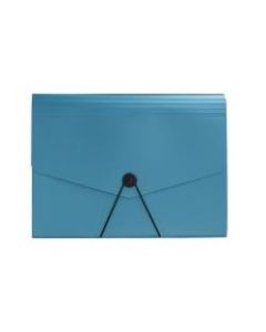 Office Depot Brand Plastic File, 13 Pocket, Expansion 5-1/2in, 8 1/2in x 11in, Letter, Blue, Pack of 1
