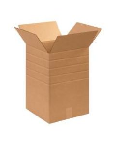 Office Depot Brand Multi-Depth Corrugated Cartons, 12in x 12in x 18in, Scored 16in, 14in, 12in, 10in, Kraft, Pack Of 25